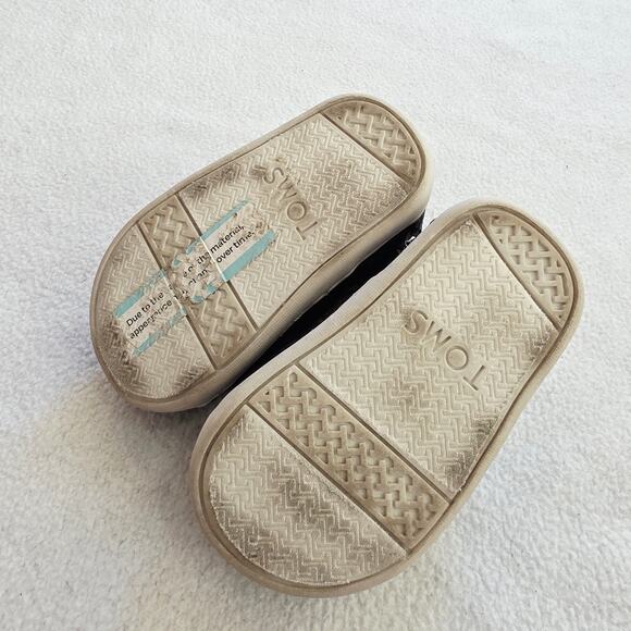 TOMS Baby/Infant/Walker/Toddler Belmont Black Glitter Sneaker, Size 4 M - Picture 4 of 7